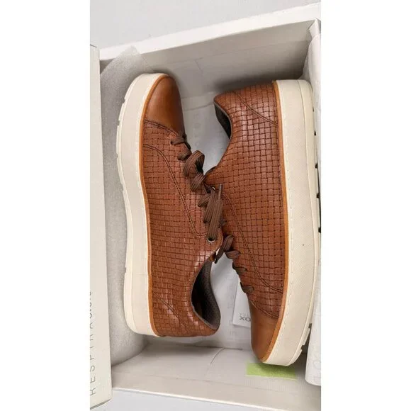 Geox Men's Ariam C Woven PR. Buff Brown Cotto Leather Sneaker U925QC_06R1J Sz 12 - Picture 6 of 11